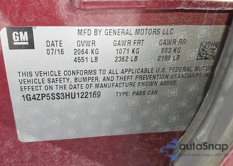 2017 Buick Lacrosse Essence z USA, uszkodzony, nr VIN 1G4ZP5SS3HU122169